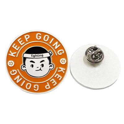 China China Baking Badge Matte Silver Anime School Badge Manufacturer Makes Metal Hydraulic Round Painting for sale