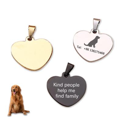 China China factory wholesale no minimum logo custom heart shaped zinc alloy collar printing empty dog ​​tag for sale