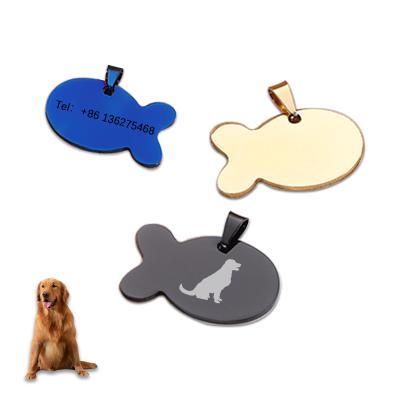 China High Quality Blank Metal Europe Stainless Steel Blank Pet Tag Custom Fish Shape Dog Tag for sale