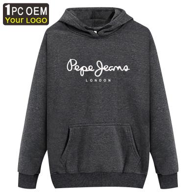 China High Quality OEM Logo Terry Cotton Men Sweatshirt Anti-wrinkle Letter Printing Fashion Men's Hoodies for sale