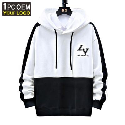 China Anti-wrinkle Autumn Fashion Men's Trend Patchwork Hoodies Tops Streetwear Custom Casual Sweatshirts for sale