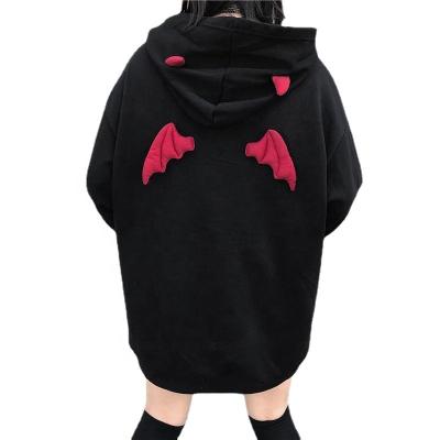 China Autumn Breathable Velvet Thickened Sweater Students Plus Size Wind Loose Lazy Demon Decorated Girl Hooded Jacket for sale