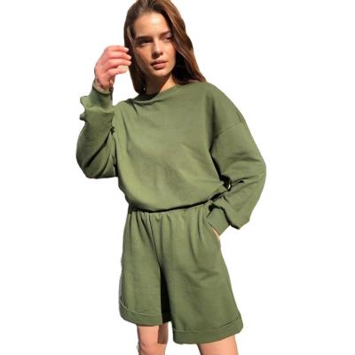 China New Design Breathable Women's Two Piece Suits Autumn Streetwear Sporting Shorts Suits Tracksuits Loose 2 Piece Outfits for sale