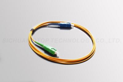 China Sc/UPC - Optisch het Flardkoord 3.0mm van Sc/UPC pvc-de Gele Kleur van Jasjematerialen Te koop