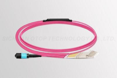 China Straight Polarity Multi Fiber Push On Pink Cable LC Connectors Female to Male for sale