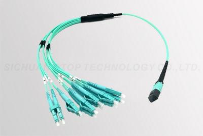 China Empuje multi de la fibra de MPO en el cable de cerámica del filamento de la virola 12 del polaco del plano en venta