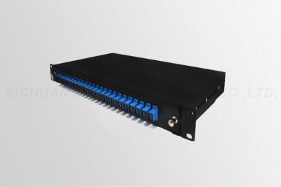 China SC / UPC Blue 24 Core Fiber Optic Patch Panel 19 Inch Rack Mounted for sale