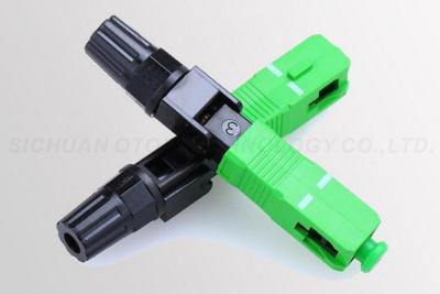 China SC rápido del conector de la fibra del color verde/APC, conector de la asamblea de campo en venta