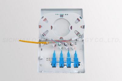 China Four Ports Ftth Fiber Optic Termination Box 3.0mm Pigtail 110x90mm Size for sale