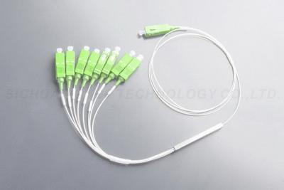 China 1x8 PLC Splitter FTTH Micro Steel Tube Type Splitter SC / APC Lower Insertion Loss for sale