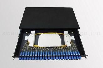 China 24 Core Fiber Optic Patch Panel 19 Inch Rack Mounted for Connection for sale