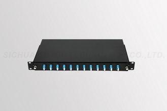 China LC / UPC 24 Core Fiber Optic Patch Panel 19 Inch 1U Rack Mounted OTOP for sale