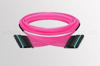 China Pink Cable MPO Connectors Female MPO to Male MPO ROHS Certification for sale