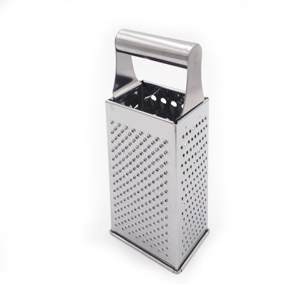 China High Quality Viable Multi Function Box Four Side Stainless Steel Cheese Grater Manual Hand Cheese Grater for sale