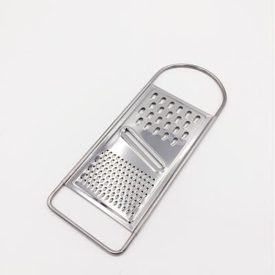 China Workable Stainless Steel Heav-Duty Cheese Grater Chocolate Grater Stainless Steel Flat Grater With Wire Handle for sale