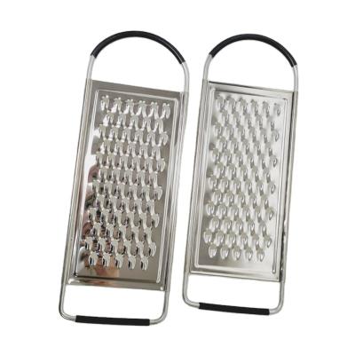 China Sustainable Premium Stainless Steel Flat Grater Cheese Grater Chocolate Grater With Anti-Slip Soft Grip Handle for sale