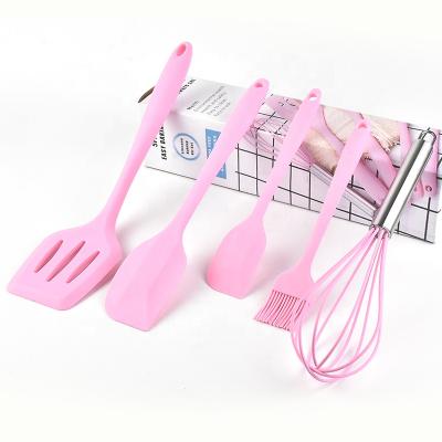 China Amazon Hot Sale Silicone Utensil Set Sustainable Kitchen Baking Brush Baking Spatula Set Cookware 5 Pcs Tool Kit for sale