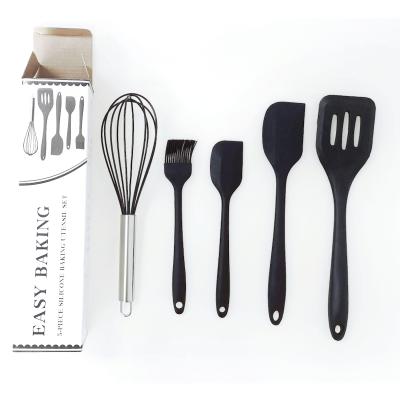 China Viable Hot Sale Silicone Amazon Utensils Silicone Cookware Instruments Spatula Baking Set of 5 for Baking and Baking for sale