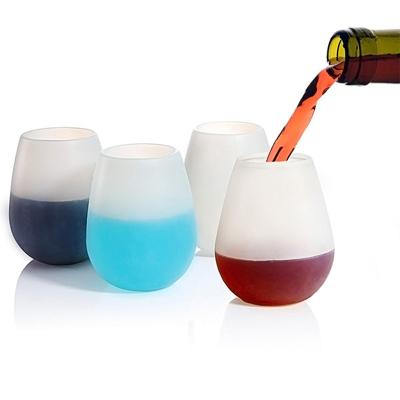 China Reusable Silicone Reusable Shatterproof Wine Glasses and Shatterproof Wine Squishy Cups for sale