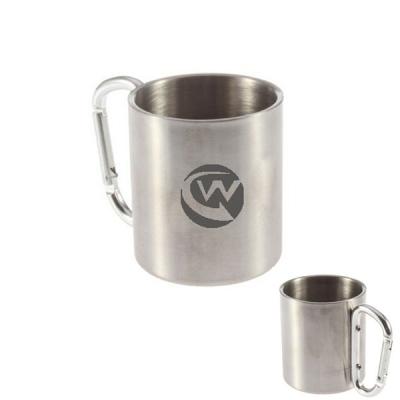 China Durable Stainless Steel Coffee Mugs With Carabiner Handle Camping And Backpacking Travel Mug for sale