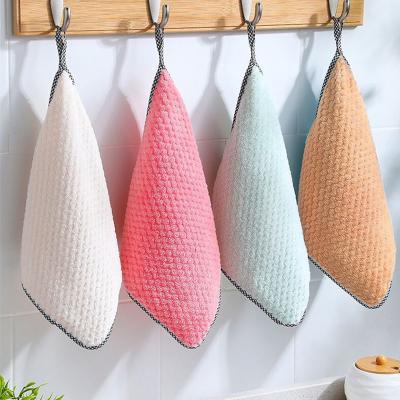 China Kitchen Dish Cloth Kitchen Cloth Table Cleaning Cloth Non-Stick Oil Thickened Absorbent Scouring Pad for sale