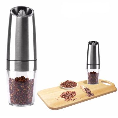 China Stocked Electric Stainless Steel Salt and Pepper Grinder Compact Design Gravity Induction Grinder for sale