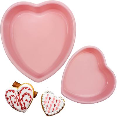 China Viable Heart Shaped Silicone Molds For Cake DIY Non-Stick Mold Baking Tray for sale