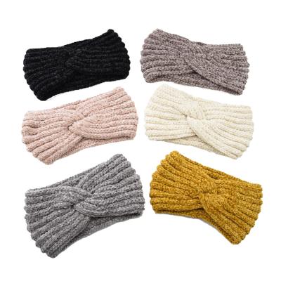 China European and American JOINT wool cross hair band sport head band ear cover hand hair accessories warm knitting skull cap knit hat for sale