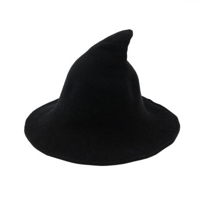 China Fabric Type: 15% wool/75% polyester fiber/10% chemical fiber Halloween witch hat women's knitted hat, suitable for Halloween costume party role play for sale