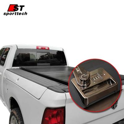 China Manufacture Password Lock Roll Cover Aluminum Alloy Tonneau Cover Pickup Truck Hard Bed Cover Lock For Dodge Ram 1500 for sale