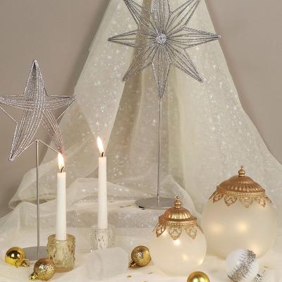 China Home Decoration Christmas Ornaments For Home 5mm Candle Hole Candlestick Glass Holders for sale