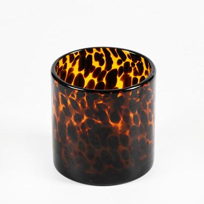 China Home Decor Amber Glass Candle Jars Holders Luxury Tealight Wholesale Decoration Home Candlestick Supplier for sale