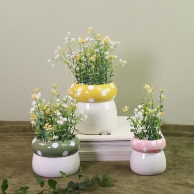 China New type modern cheap enough high quality small artificial outdoor plant ceramic pot for sale