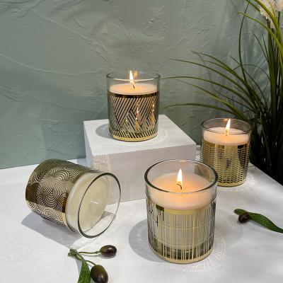 China Home Decoration Hot Selling Luxury Scented Candles In Glass Jar Cup Private Label With Metal Lid for sale