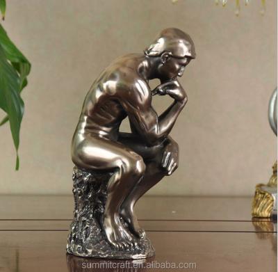 China Europe Resin Cold Cast Bronze Thinker Sculpture for sale