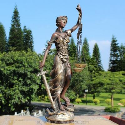 China Polyresin Europe Lady Justice Antique Bronze Figurine for sale