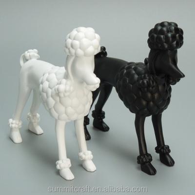 China Europe Small Standing Poodle Custom Statue Resin Dog Figurine for sale