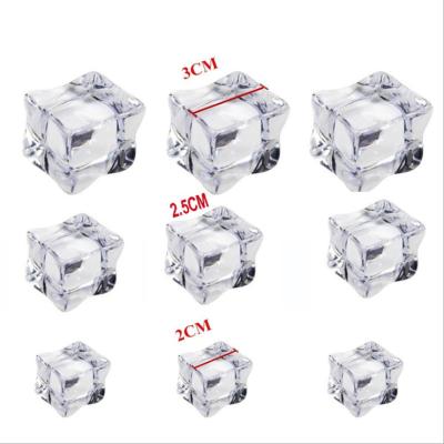 China Disposable Party Event Decoration Bar Top Ice Cube Transparent Clear Artificial Acrylic Ice Cube for sale