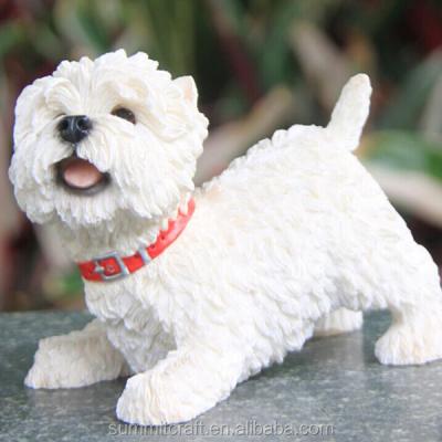 China Small Western European Mountain White Terrier Dog Figurine for sale