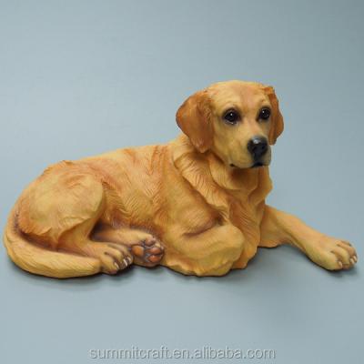 China Custom Resin Artificial Dog Golden Retriever Statue From Europe for sale