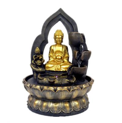 China Zen Home Decoration Feng Shui Eclectic Resin Buddha Fountain Table Top Indoor Water Fountain for sale