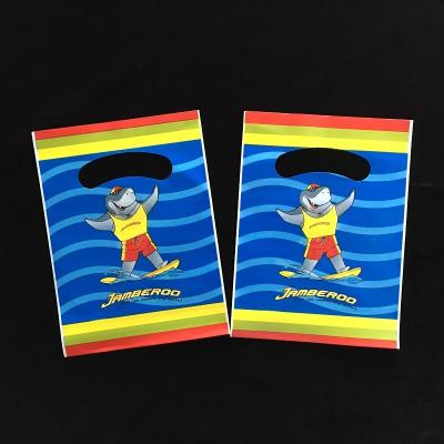 China Recyclable Colorful Plastic Bags For Kids Gifts, Events, Advertising, Holiday Celebrations Cartoon Candy Bags With Handles for sale