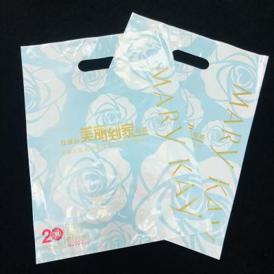 China Shopping Customized High Quality Printing LDPE Die Cut Patch Handle Shopping Plastic Packaging Bag for sale