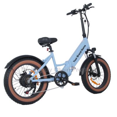 China Aluminum alloy S-F8 500W motor 19.5AH lithium battery electric bicycle 20x4 fat tire electric folding bicycle for sale