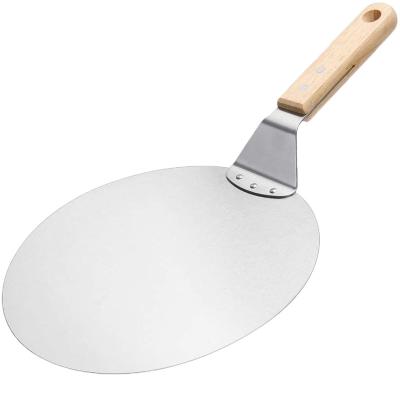 China 01W06-082 Sustainable Food-Rated Stainless Steel Pizza Tools Rubberwood Pizza Peel Spatula 17-1/4