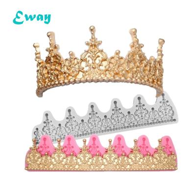 China Large Gold Crown Silicone Mold New Product Disposable Wedding Cake Decorative Tools Baking Mold Fondant for sale