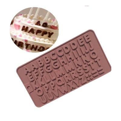 China Sustainable Alphabet Shape Chocolate Molds Letter Candy Cake Decorating Tools Silicone Resin Molds for sale