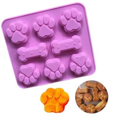 China Viable Cat Feet and Bone Shape Pudding Mold Chocolate Fondant Cake Decorating Tools Soap Jello Resin Silicon Molds for sale