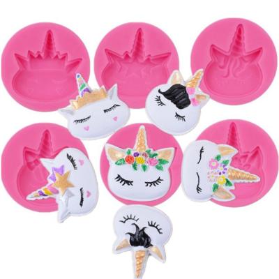 China Unicorn Silicone Molds Disposable for Resin Mold Fondant Cake Decorating for sale