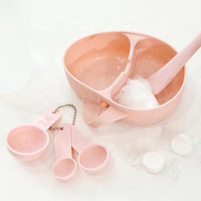 China DIY 7-in-1 DIY Facemask Tool Kit Beauty Makeup Plastic Face-mask Mixing Bowl Set With Spatula Measures for sale